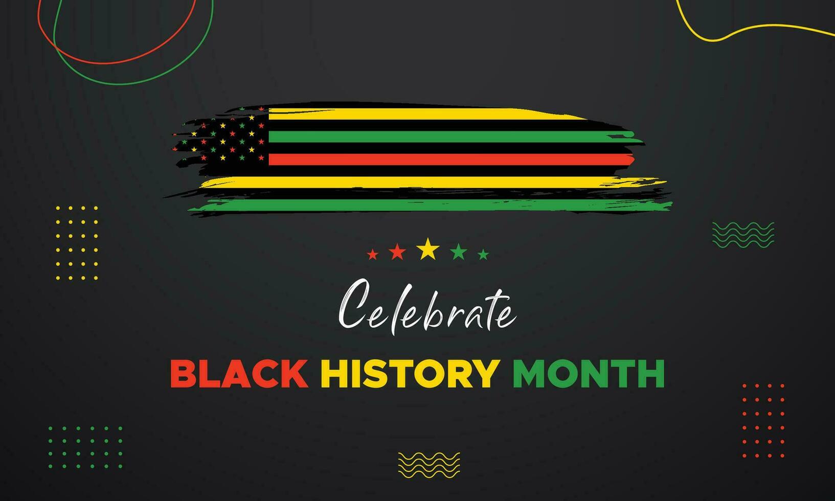 Black History Month celebrated. February national black history month African American vector illustration Template for background, banner, card, poster with text inscription