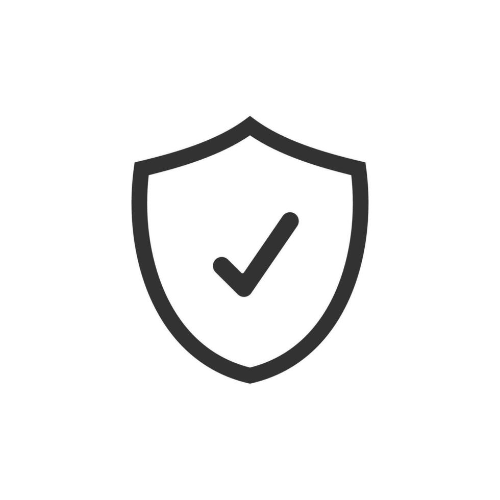 Shield check mark logo icon design template, flat design vector illustration.
