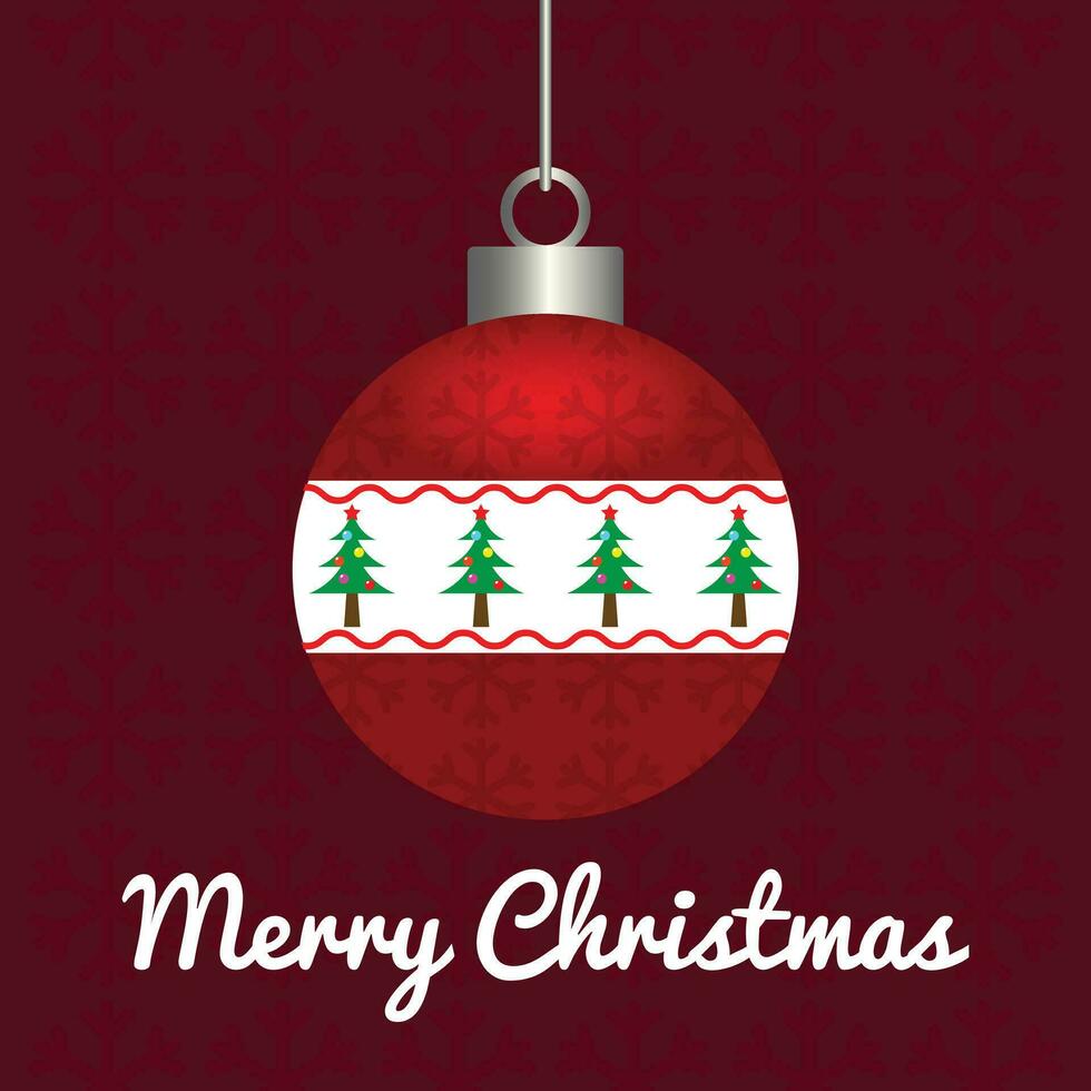 Merry Christmas Message on Red Background Theme vector