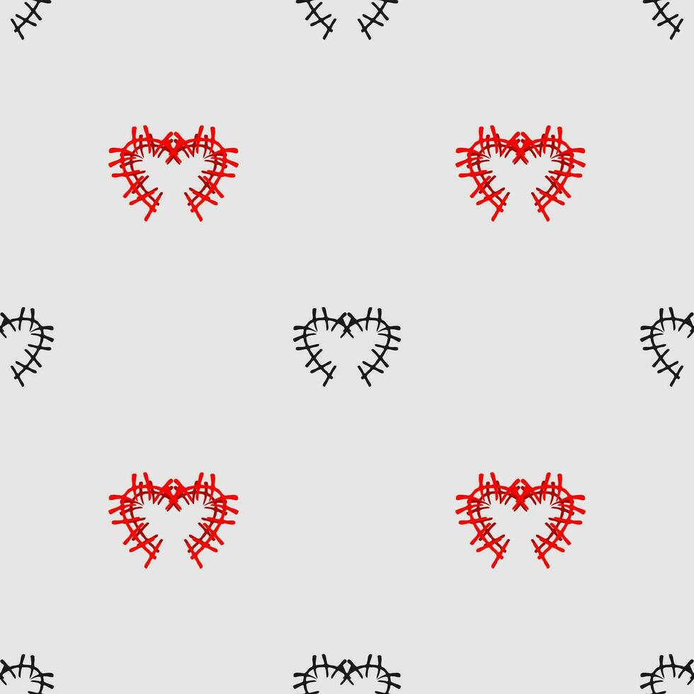 an abstract themed seamless pattern shaped like a heart. Suitable for psychology or romance themed material vector