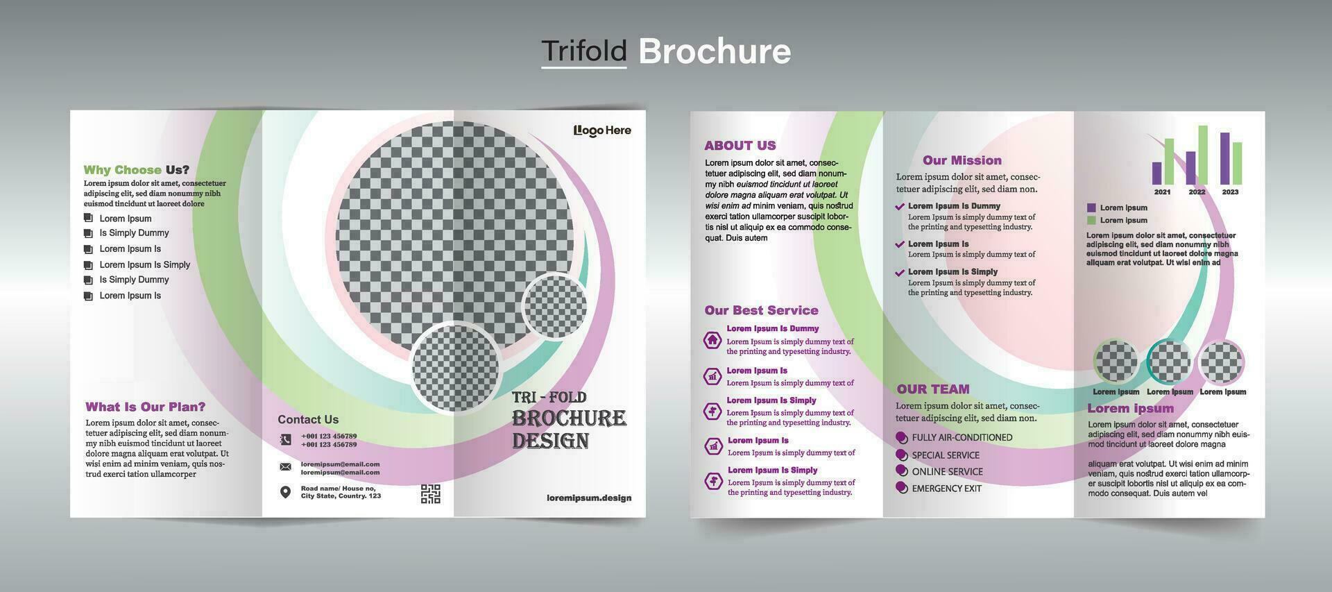 Corporate Trifold Brochure Template vector