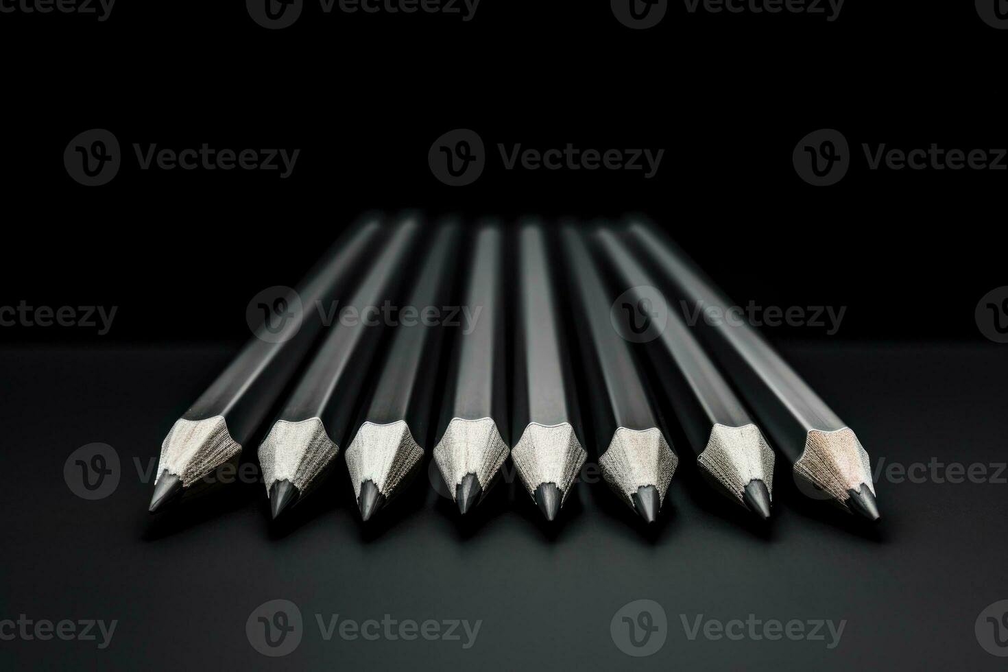 AI Generated Tool pencil object wooden wood school draw office education black white sharp group photo