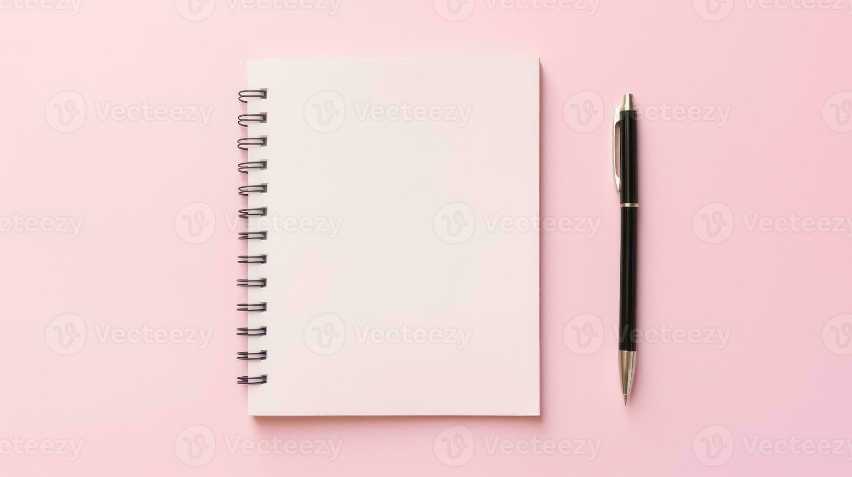 AI Generated Sheet education notebook white copy notepad write note paper empty work blank business photo
