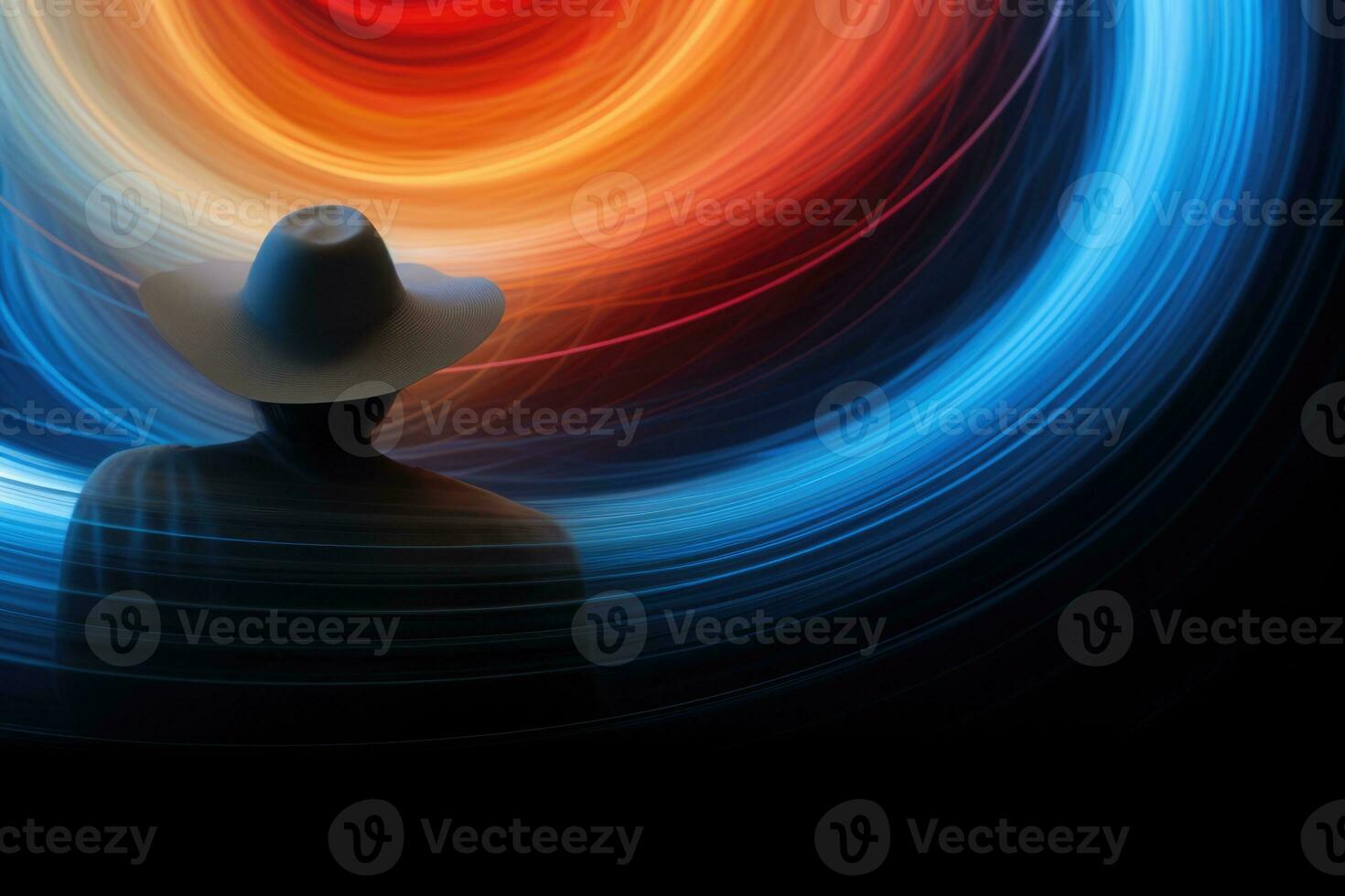 AI Generated Abstract universe science curve background moon outer exploration concept light orbit photo