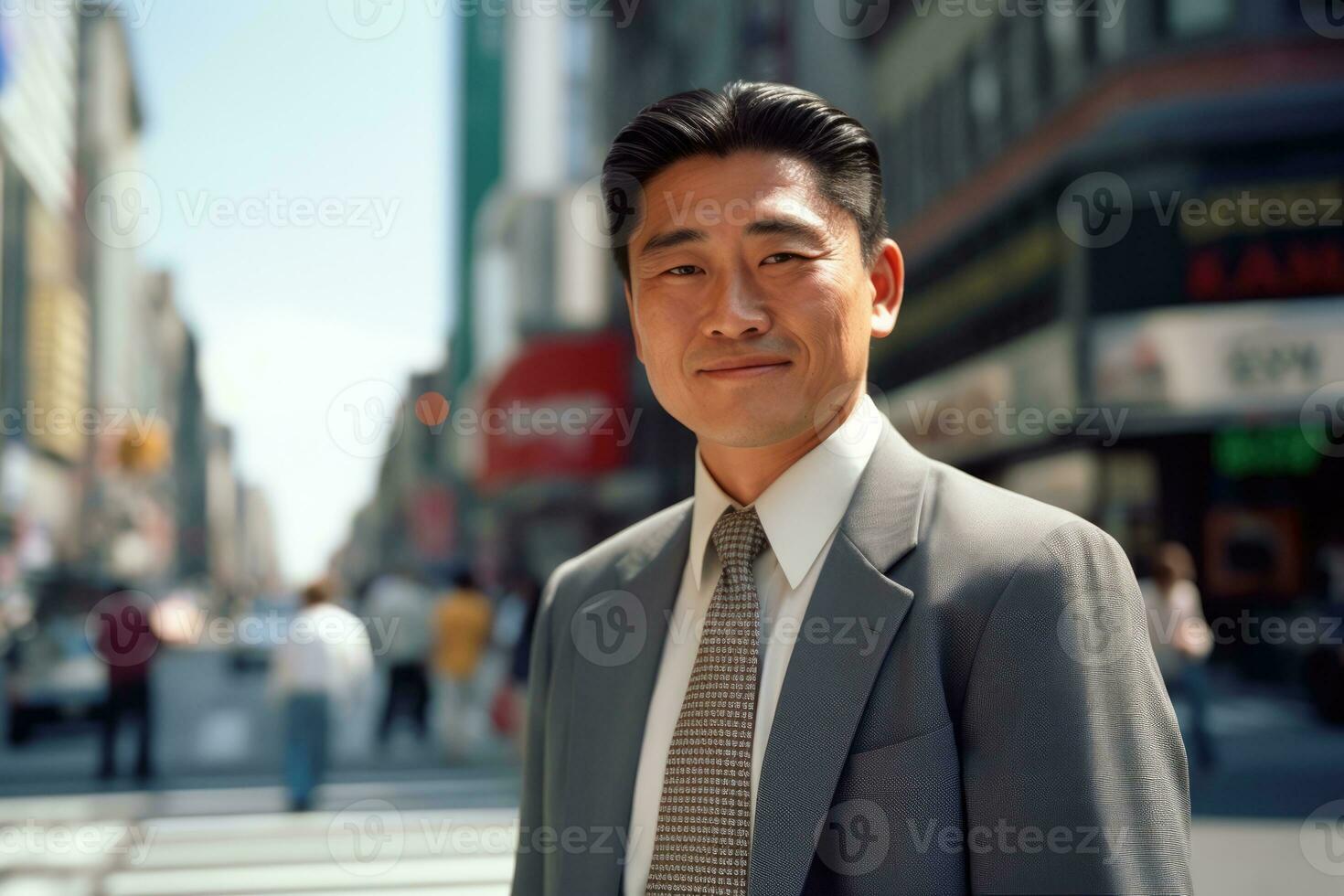 AI Generated Man young urban look smile person asia businessman suit portrait guy one male lifestyle photo