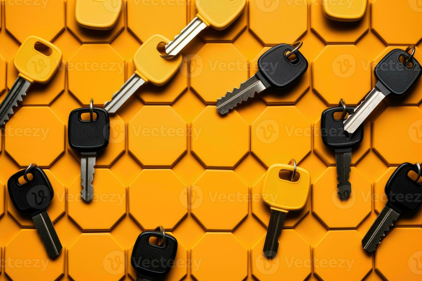 AI Generated Object keyring property secure metallic house steel symbol safety bunch concept access photo