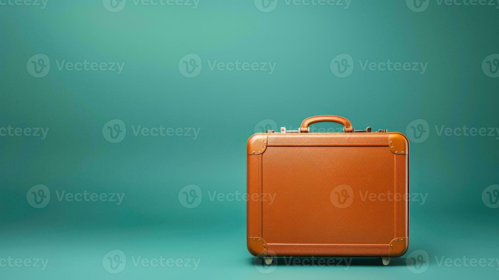 AI Generated Luggage suitcase bag summer voyage background departure tourism handle traveler photo