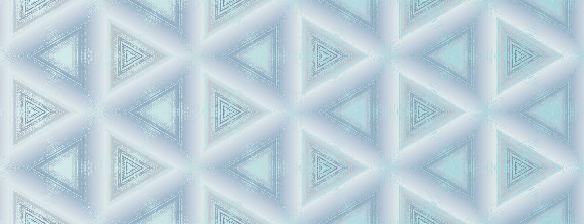 Abstract light blue, white and gray textured triangle geometric ornament for design, poster, banner, packaging design, wrapping paper, wallpaper, background. Vector illustration.
