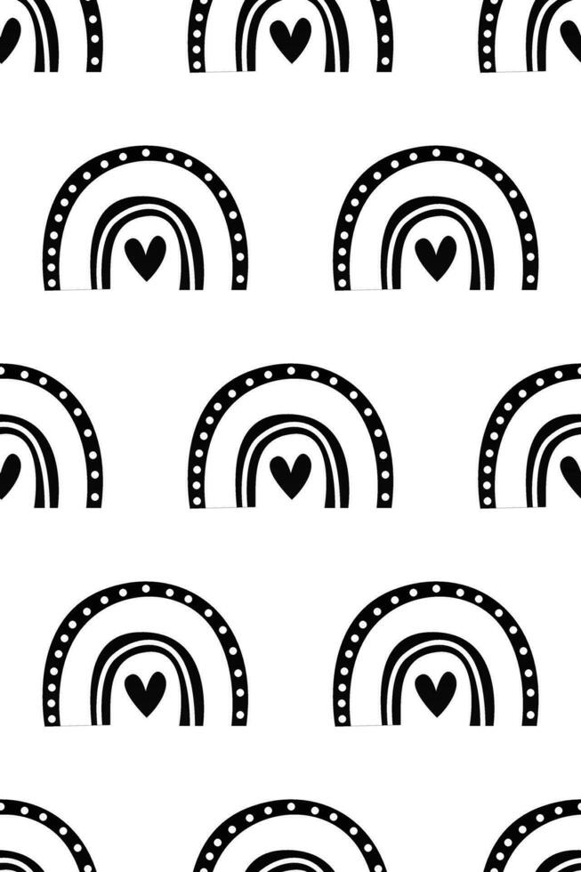 Cute nursery rainbow background. Boho rainbow seamless pattern background vector