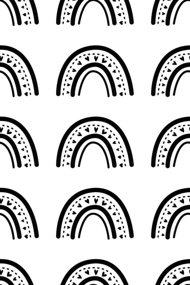 Cute nursery rainbow background. Boho rainbow seamless pattern background vector