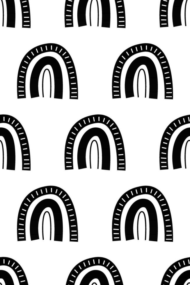 Cute nursery rainbow background. Boho rainbow seamless pattern background vector