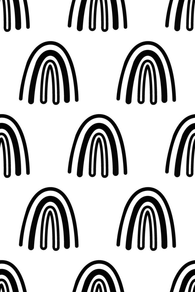 Cute nursery rainbow background. Boho rainbow seamless pattern background vector