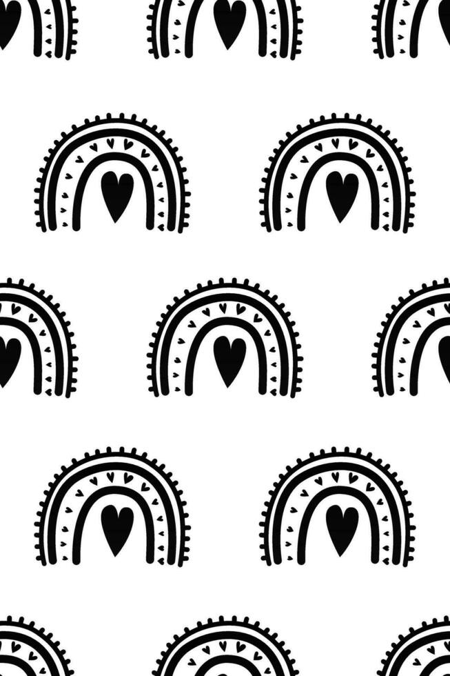 Cute nursery rainbow background. Boho rainbow seamless pattern background vector