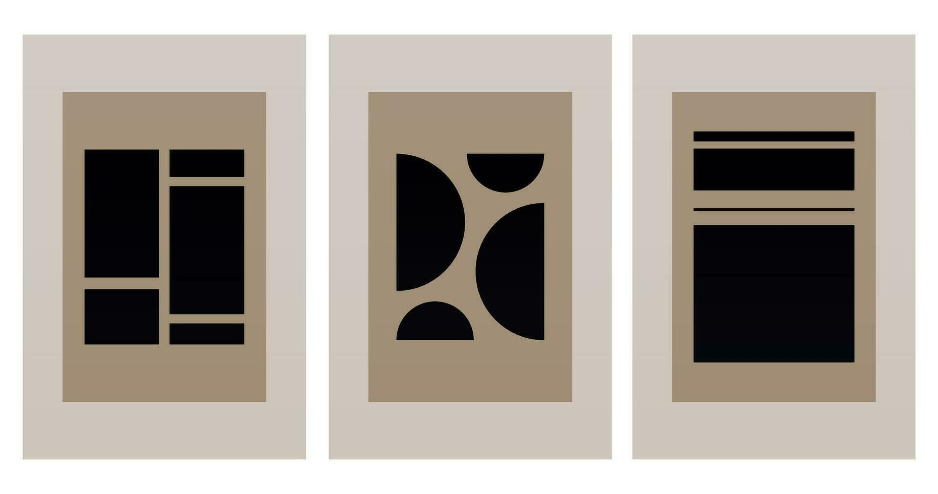 Minimalist Modern Japandi Neutral Scandinavian Wall Art vector