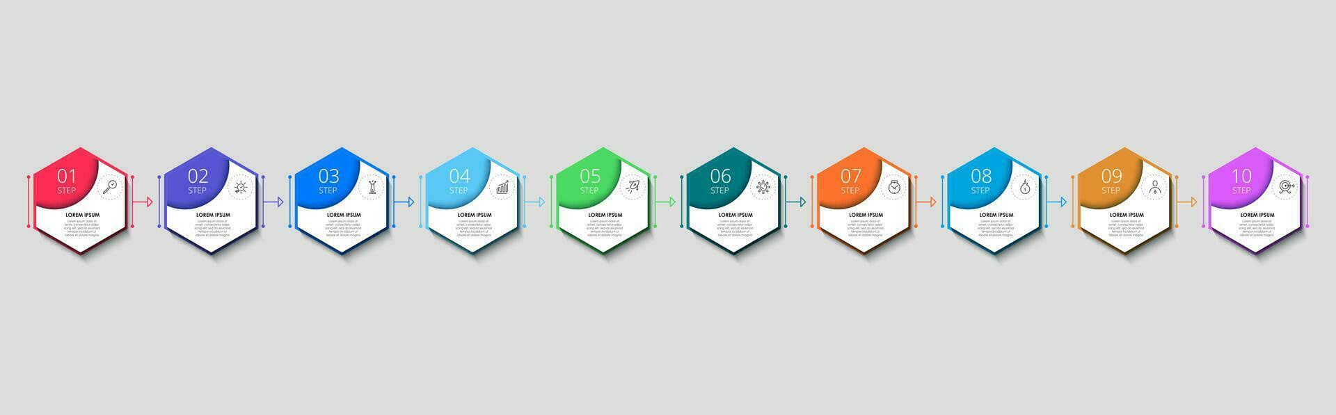 Vector Infographic design business template with icons and 10 options or steps.