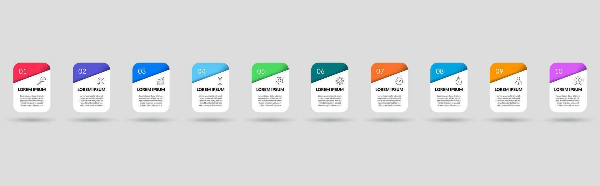 Vector Infographic design business template with icons and 10 options or steps.