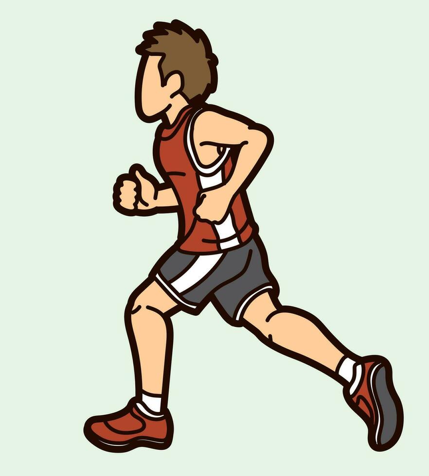 A Boy Running Action vector