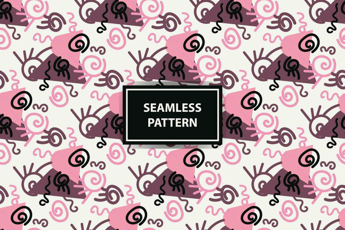 abstract seamless pattern background with pink, black adn wihte color vector