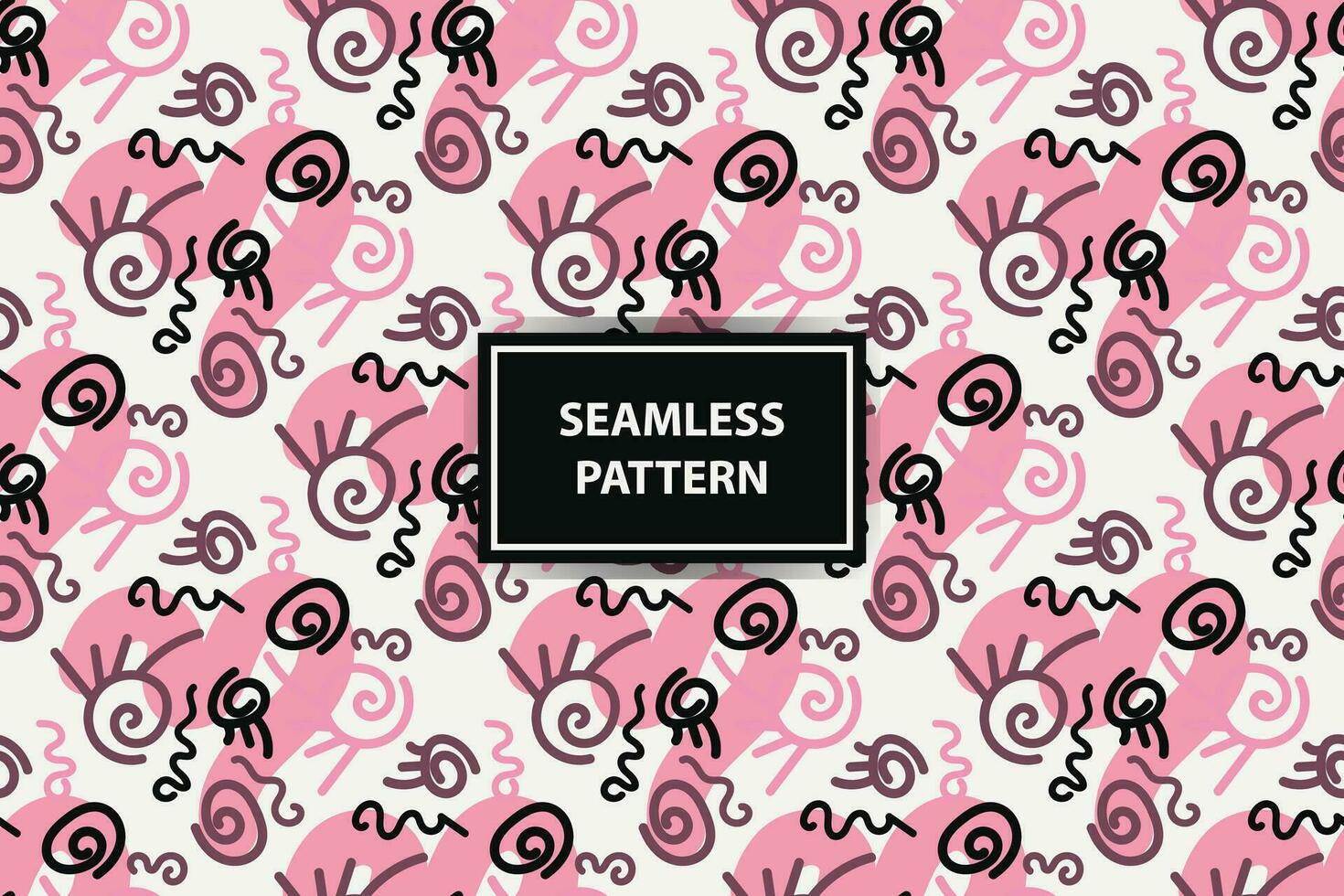 abstract seamless pattern background with pink, black adn wihte color vector