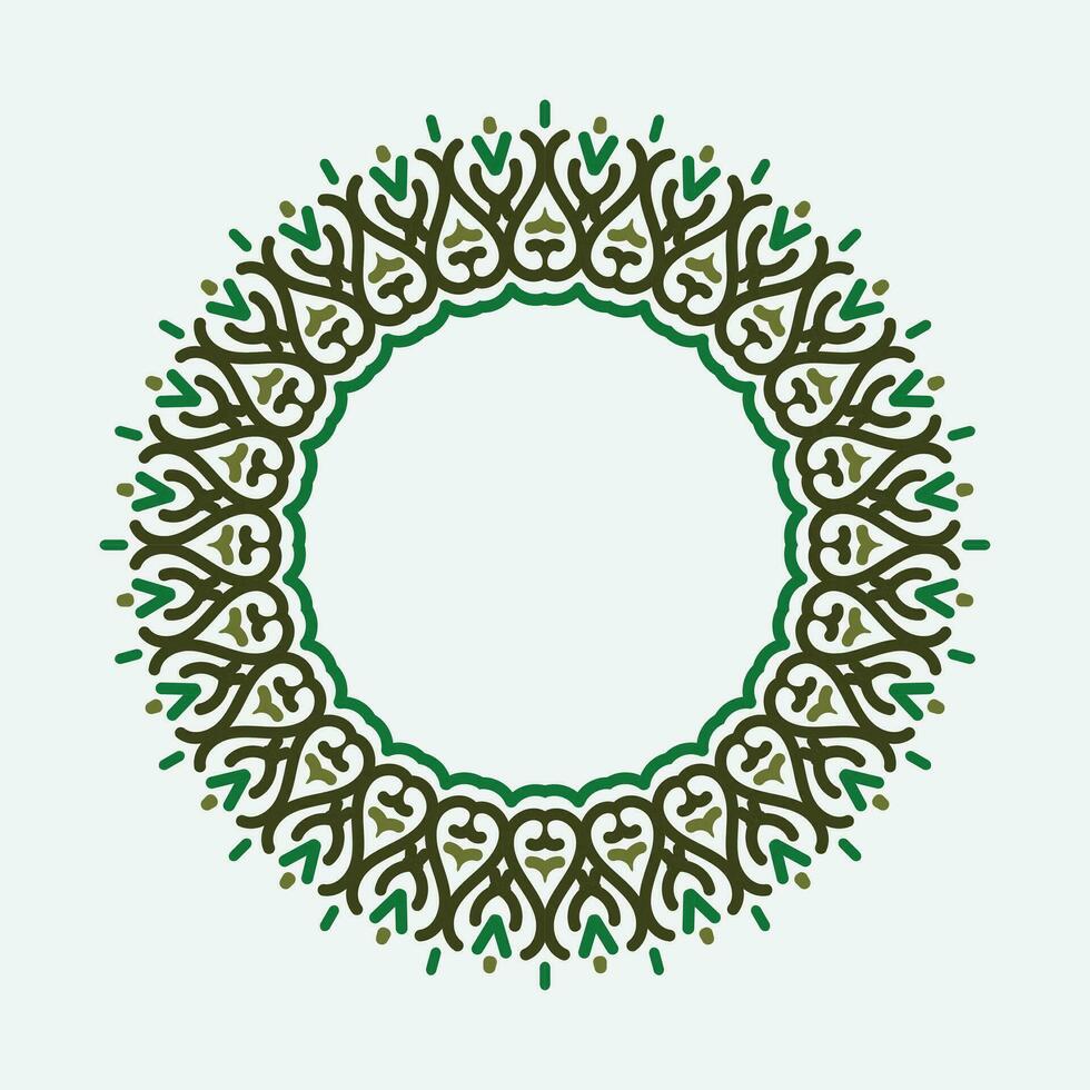 circle frame detail design with green color vector