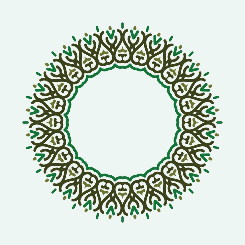 circulo marco detalle diseño con verde color vector