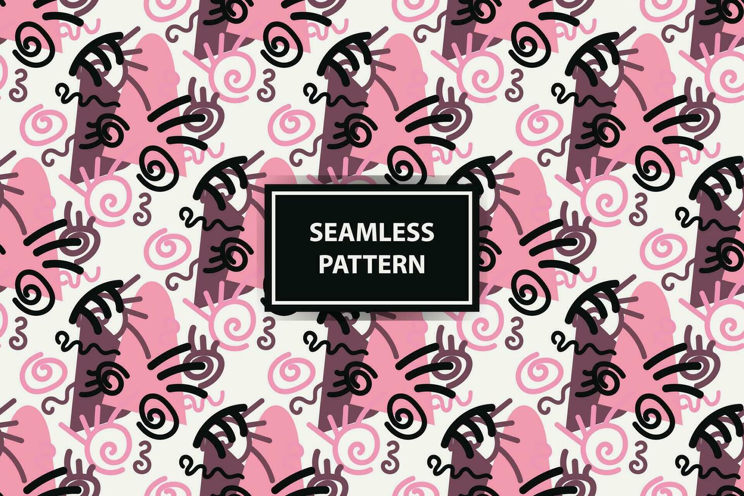 abstract seamless pattern background with pink, black adn wihte color vector