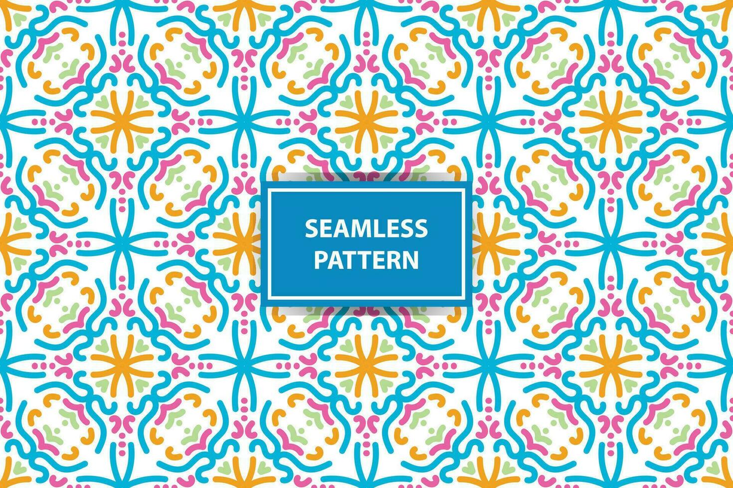 oriental pattern. White, blue, orange and pink background with Arabic ornaments. Patterns, backgrounds and wallpapers for your design. Textile ornament. Vector illustration.