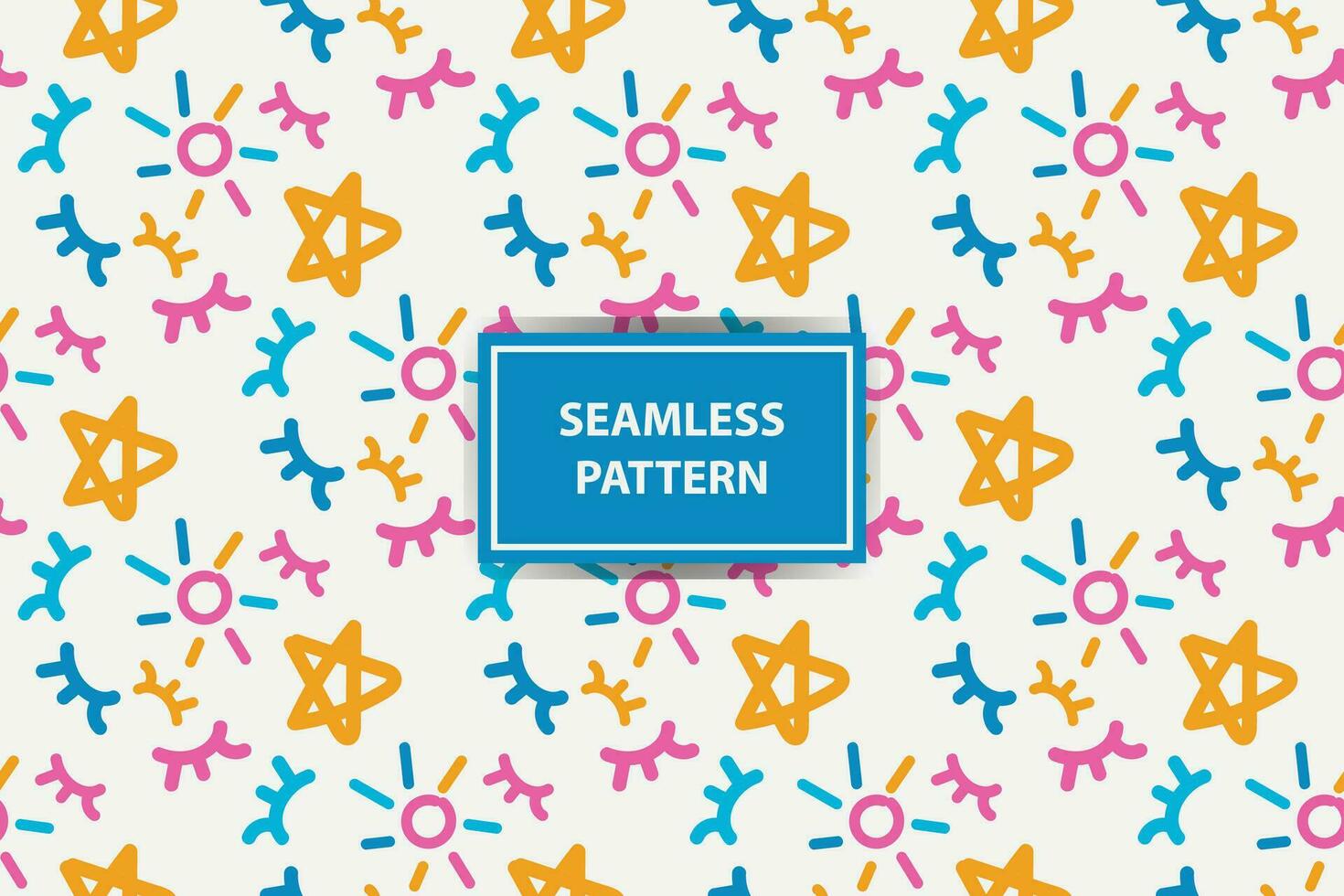colorful seamless pattern background. Creative abstract style art background for children. Trendy texture design with basic shapes. Simple childish doodle wallpaper print. vector