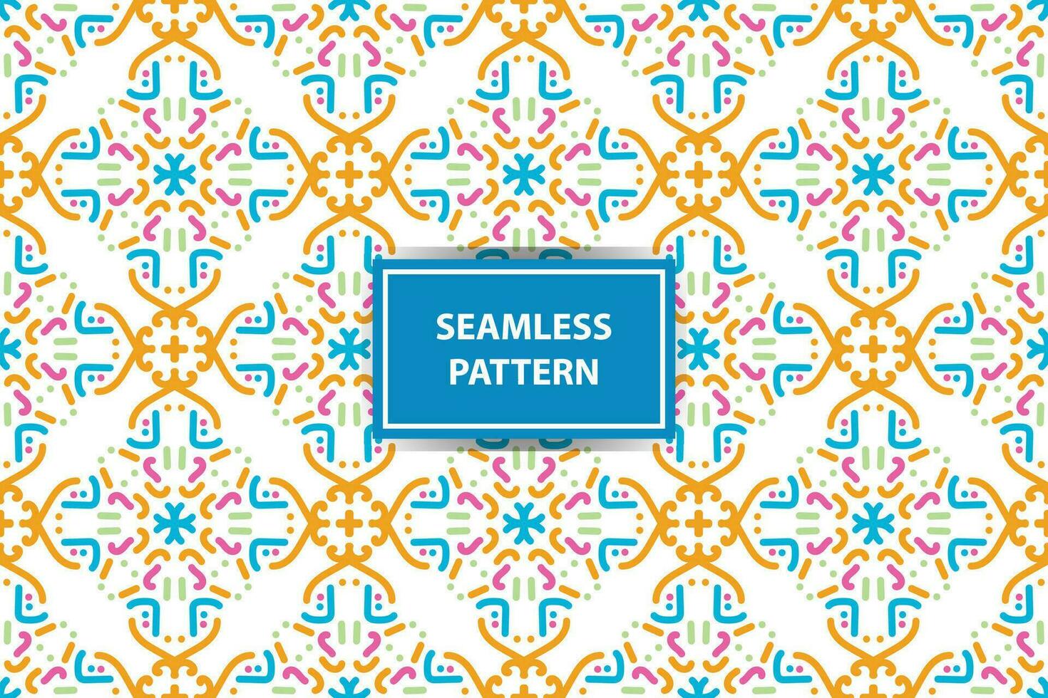 oriental pattern. White, blue, orange and pink background with Arabic ornaments. Patterns, backgrounds and wallpapers for your design. Textile ornament. Vector illustration.