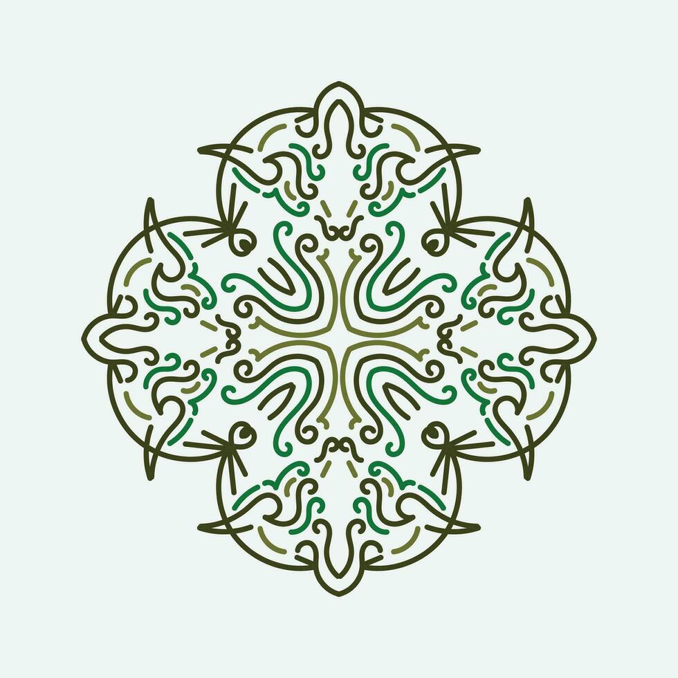 Baroque Design Elements and Ornaments with green color vector