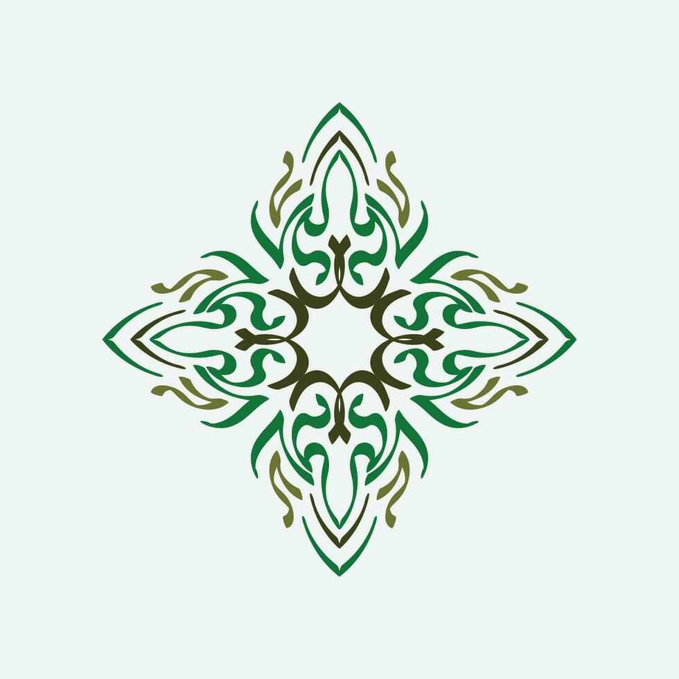 Baroque Design Elements and Ornaments with green color vector