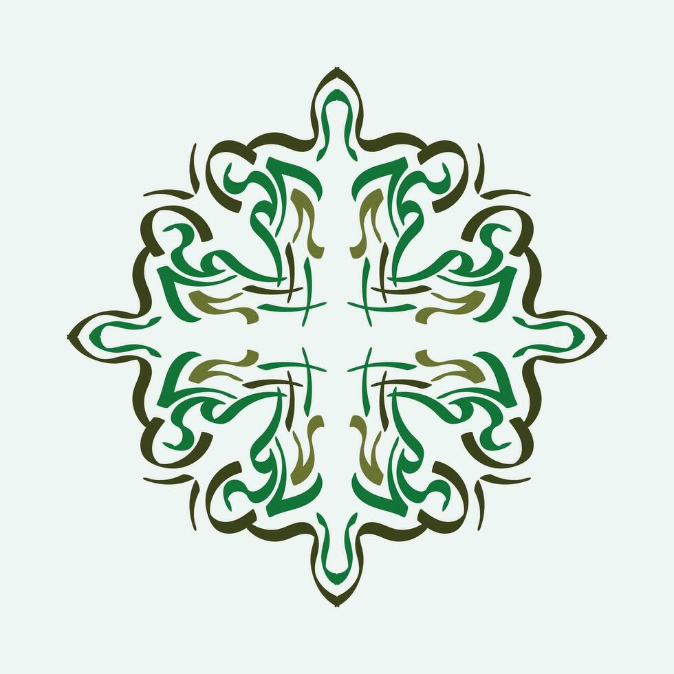 Baroque Design Elements and Ornaments with green color vector