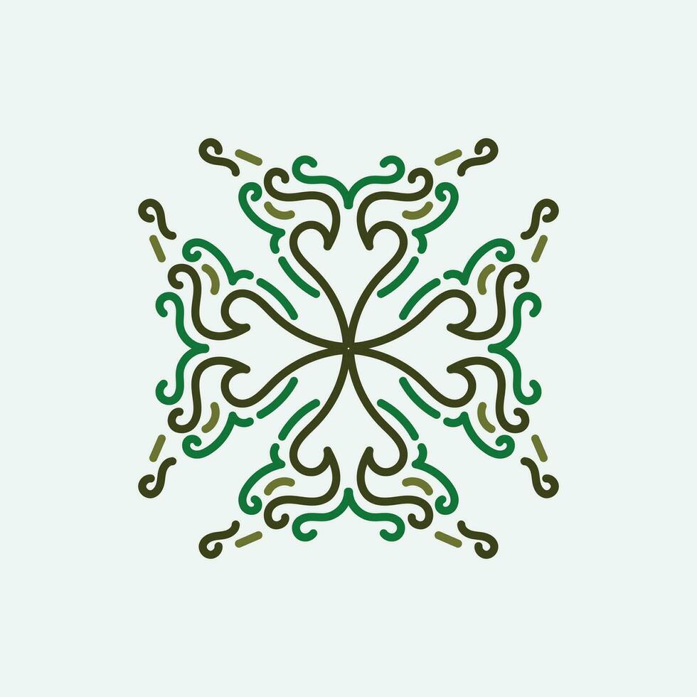 Baroque Design Elements and Ornaments with green color vector