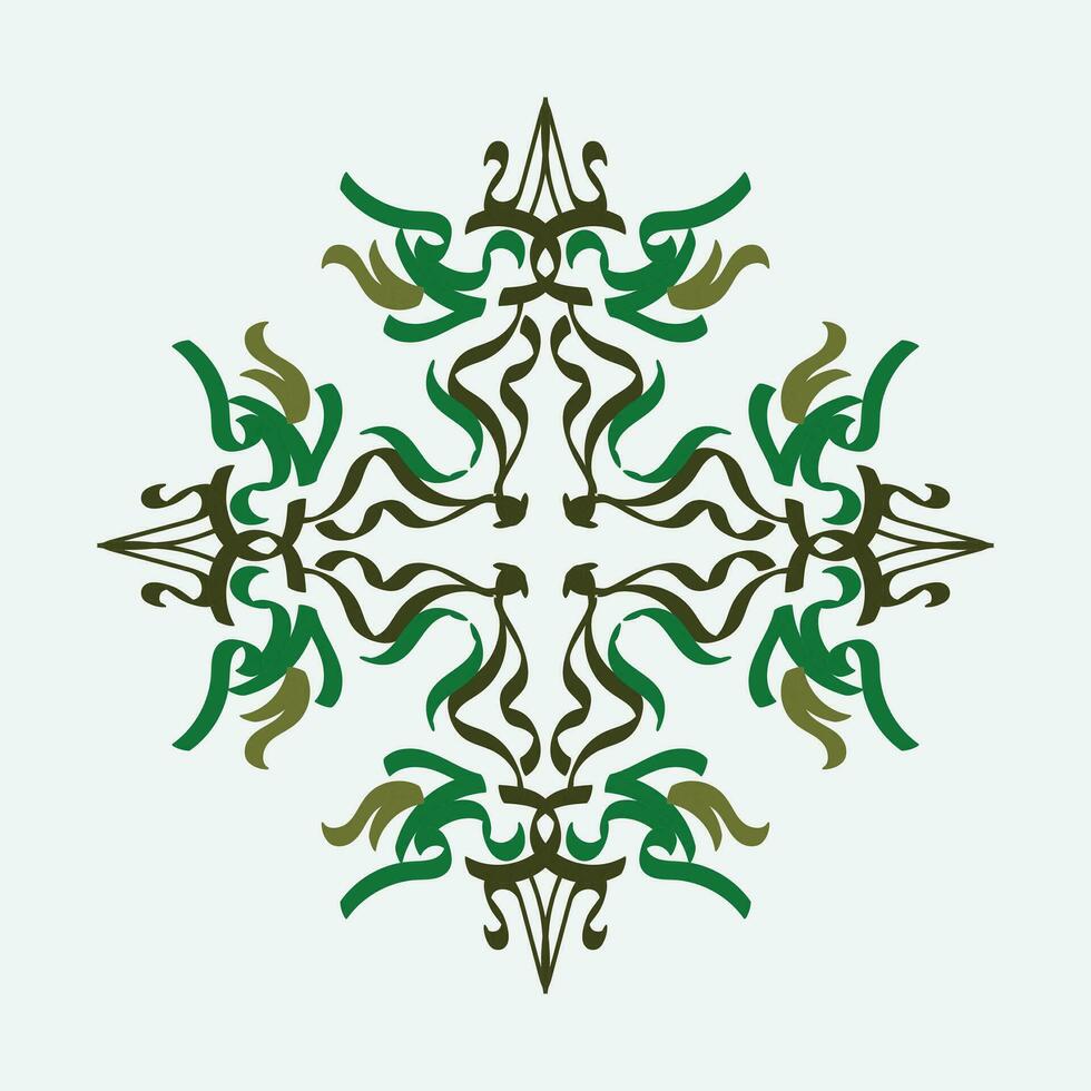 Baroque Design Elements and Ornaments with green color vector