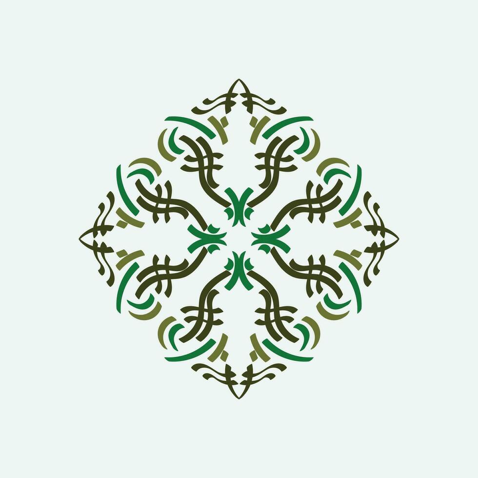 Baroque Design Elements and Ornaments with green color vector