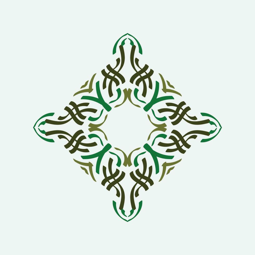 Baroque Design Elements and Ornaments with green color vector