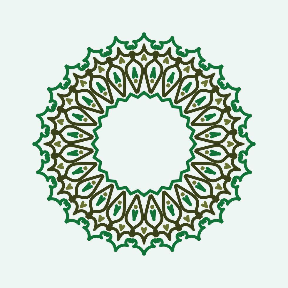 circle frame detail design with green color vector