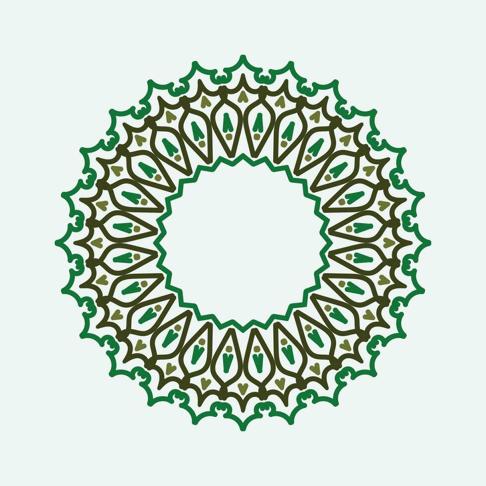 circulo marco detalle diseño con verde color vector