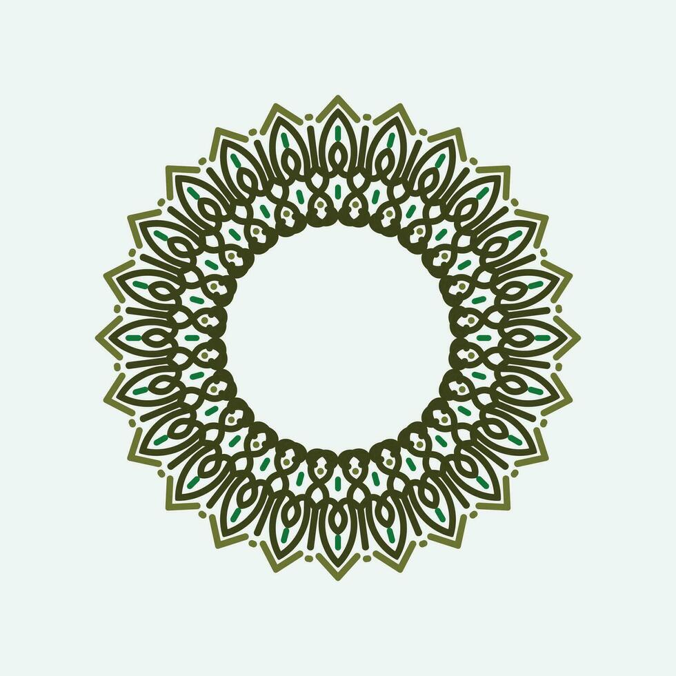 circulo marco detalle diseño con verde color vector