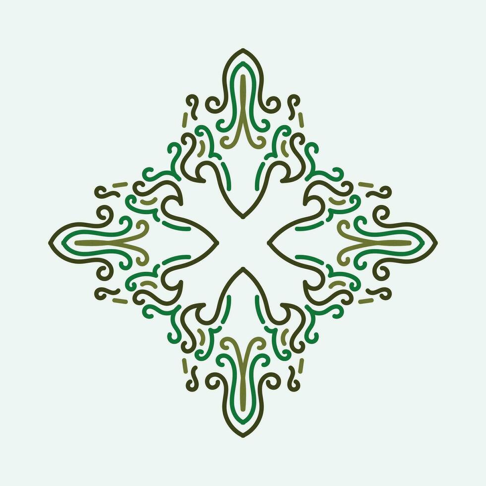 Baroque Design Elements and Ornaments with green color vector