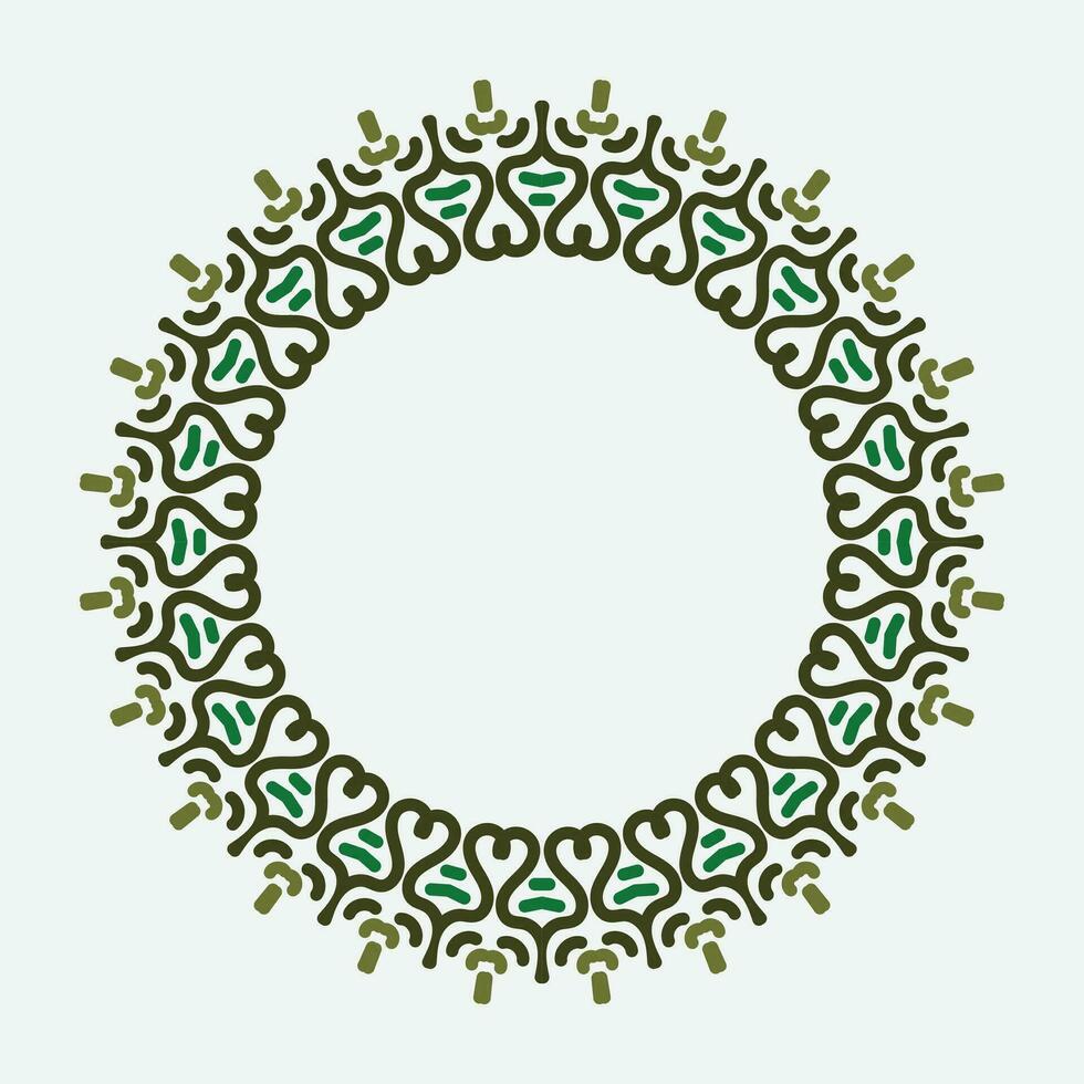 circle frame detail design with green color vector
