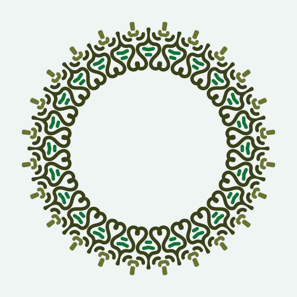 circulo marco detalle diseño con verde color vector