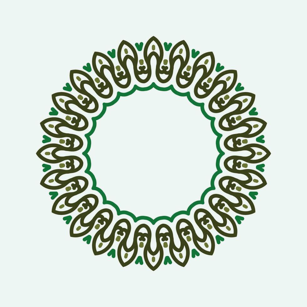 circle frame detail design with green color vector
