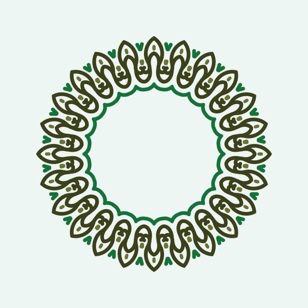 circulo marco detalle diseño con verde color vector