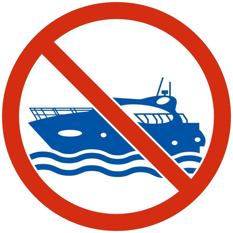 Water Safety Sign Attention, No Motorized Craft vector