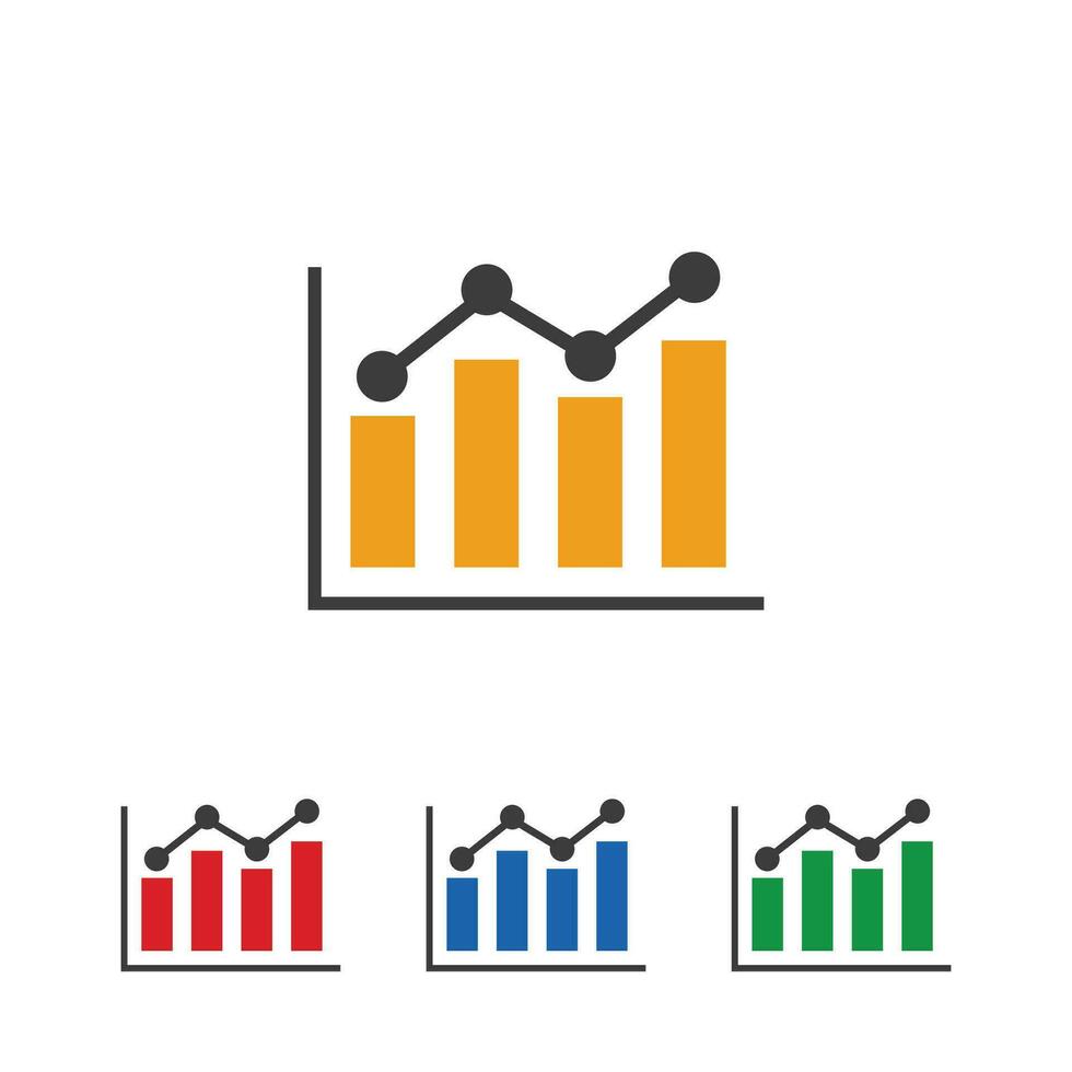 Graph Icon in trendy flat style. Chart bar symbol for your website design, logo, app, UI. Vector illustration
