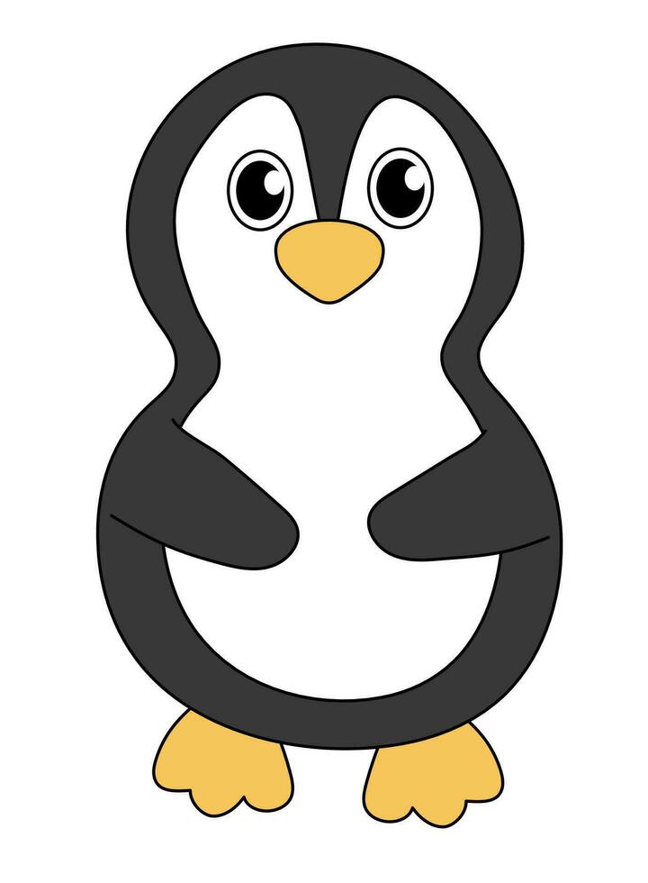 Cartoon Cute Penguin Character. Vector flat illustration on white background.