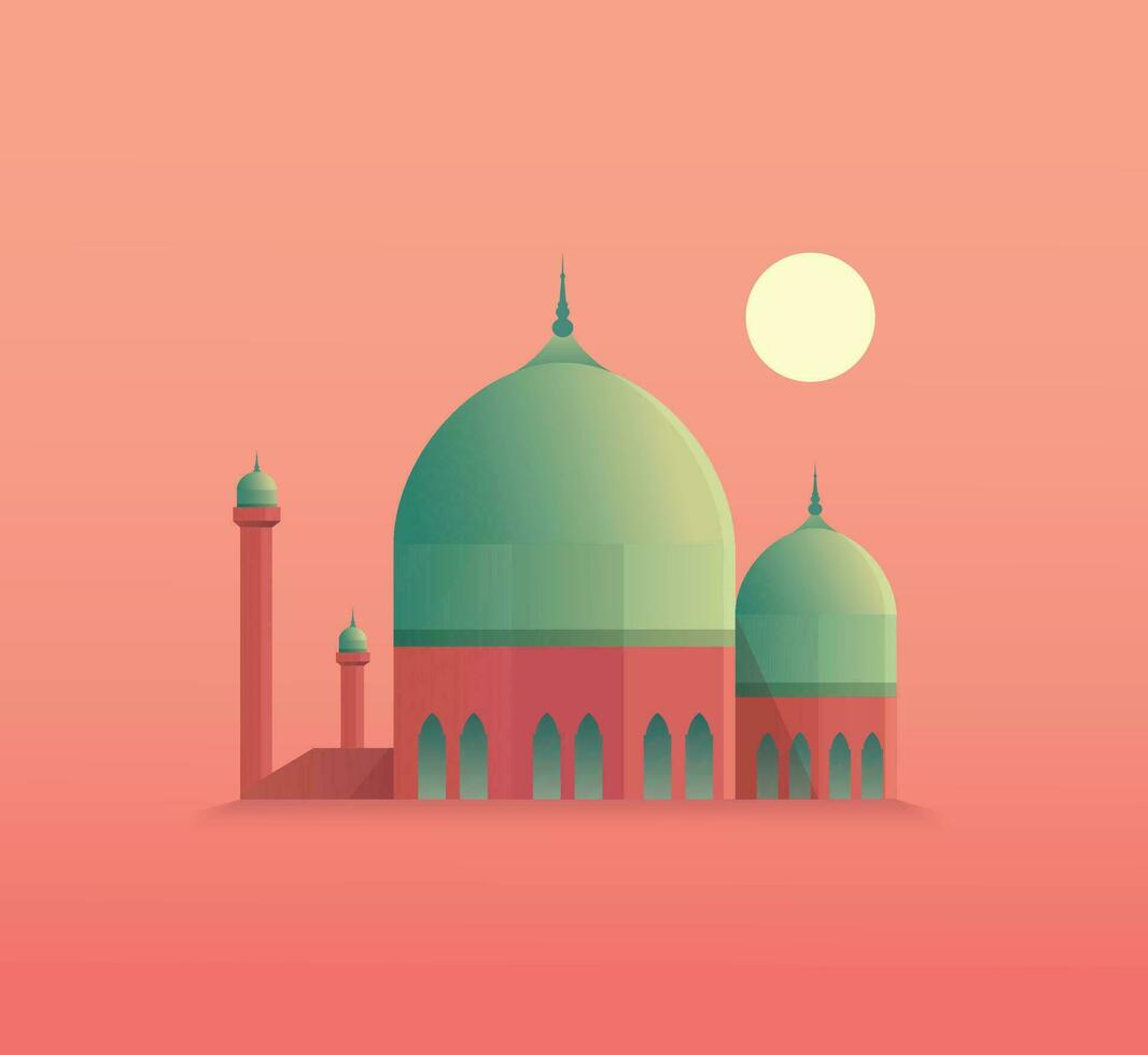 Ramadán kareem oración mezquita vector ilustración