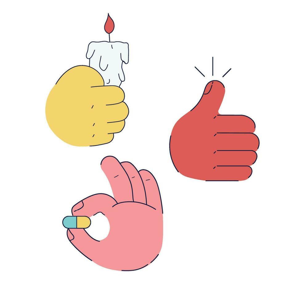 Hand Palm Gestures Vector Illustration