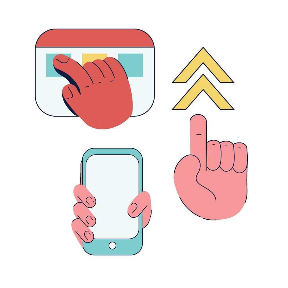 Hand Palm Gestures Vector Illustration